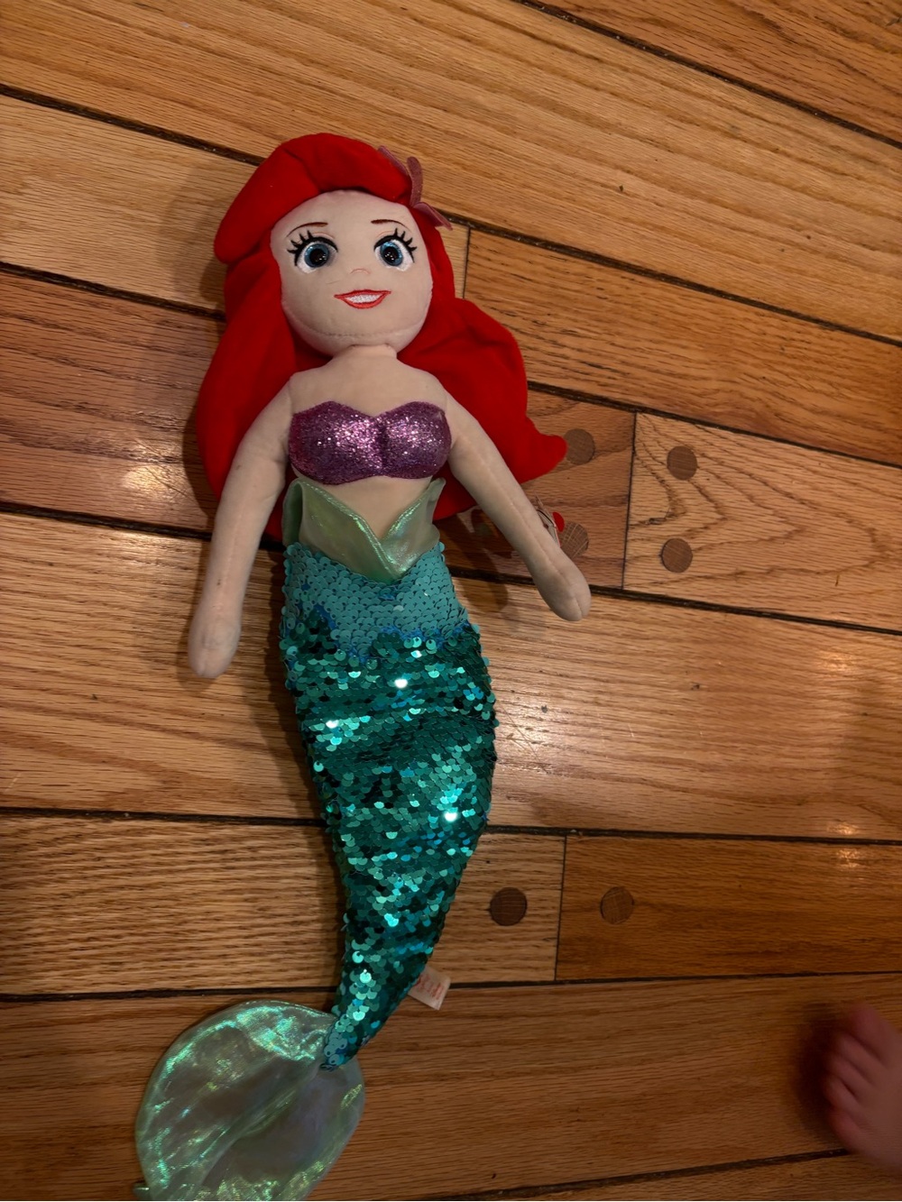 Ty Beanie Red-Haired Little Mermaid Plush Toy with Green Sequin Tail - Kids Toys